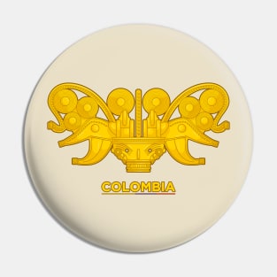 Ancient colombian extrange zoomorfic golden figure Pin