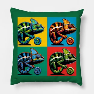 Panther Chameleon Pop Art - Cool Lizard Pillow