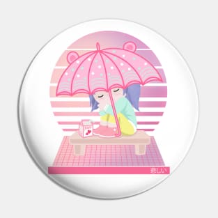 90s Japanese Kawaii Sad Girl Pink Japanese Strawberry Milk Pin