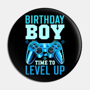 Level Up Birthday Boy Matching Gamer Party Fit Black Pin