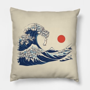 The Great Wave of Labrador Retriever Pillow