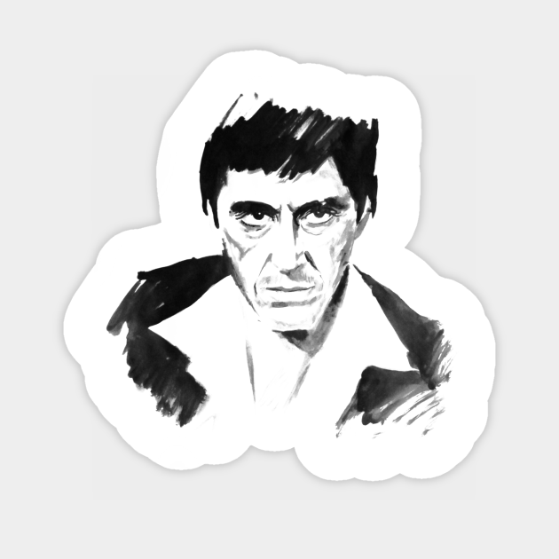 Scarface Al Pacino Sticker Teepublic Learn how to draw scarface pictures using these outlines or print just for coloring. scarface