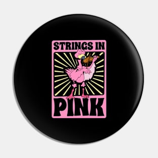 Strings in pink - flamingo on violin Pin