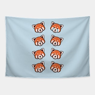 Cute Red Panda Emotions Tapestry