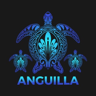 Vintage Anguilla Ocean Blue Sea Turtle Souvenirs T-Shirt