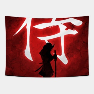 Samurai On Red Tapestry