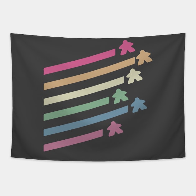 Retro Flying Meeples Tapestry by MimicGaming