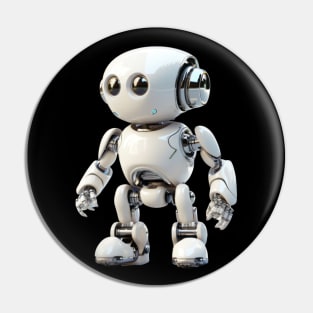 Futuristic White Toy Robot Pin