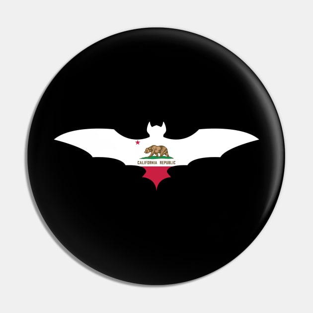 California Bat Flag Pin by Wickedcartoons