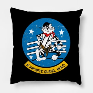 F-14 Tomcat - N'Importe Quand, Bebé! Mime - Grunge Style Pillow
