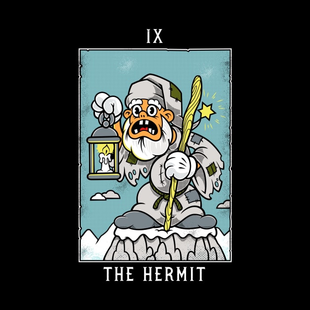 The Hermit - Mystical Medleys - Vintage Cartoon Tarot by Mystical Medleys