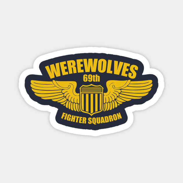 69th Fighter Squadron - Werewolves Magnet by Tailgunnerstudios