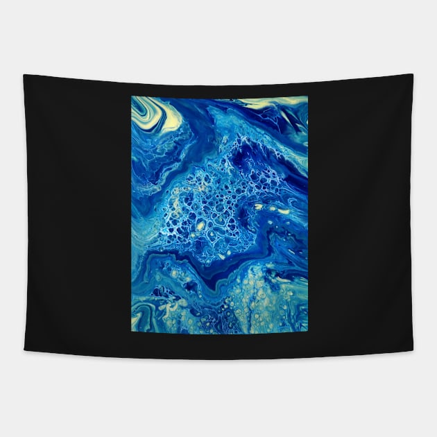 Azurite- Abstract Acrylic Pour Painting Tapestry by dnacademic