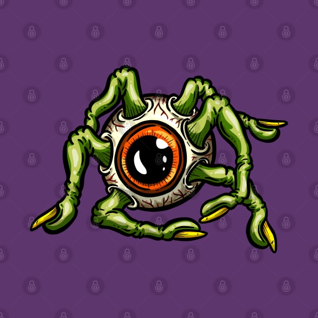 Eyeball Spider Fingers Weird Art Tattoo Cartoon Style Eye Green by Squeeb Creative