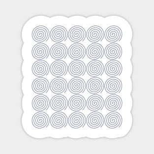 Geometric blue spirals - relaxing pattern Magnet