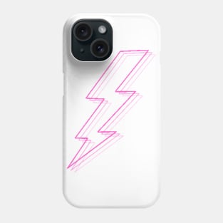 Hot Pink Lightning Bolt Sticker Phone Case