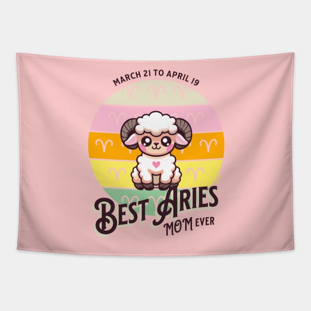 Best Aries Mom Ever Tapestry by B2T4 Shop