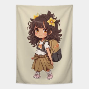 Back to school. Little Schoolgirl. Tapestry