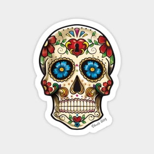 candy skull Tattoo style image Magnet