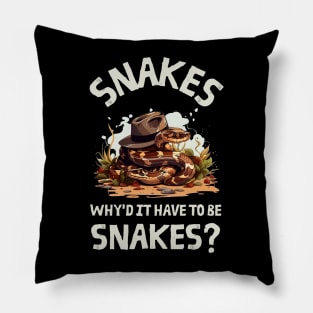 Snakes. Why did it have to be snakes? - Black - Adventure Pillow