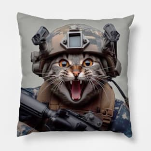 Cat Soldier - Military Kitty Pillow