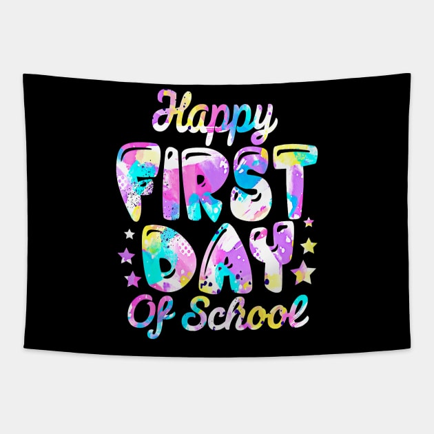 Back to School tie dye Happy First Day of School Teacher Tapestry by everetto