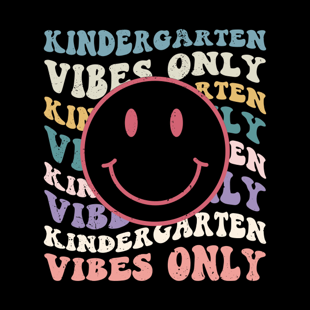 Hippie Kindergarten Vibes Teacher Kids 1st Day Of School , smile face by KRMOSH