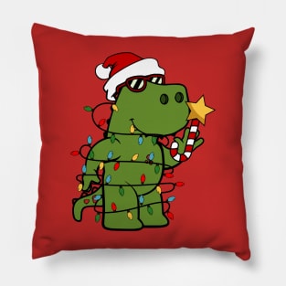 Funny T-Rex Christmas tree dinosaur lover Xmas gift gift Pillow