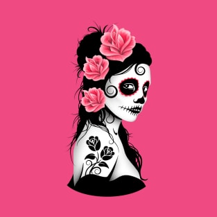 Pink Day of the Dead Sugar Skull Girl T-Shirt