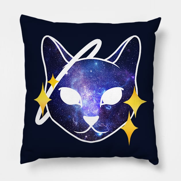 Galaxy cat Pillow by Helithus Vy