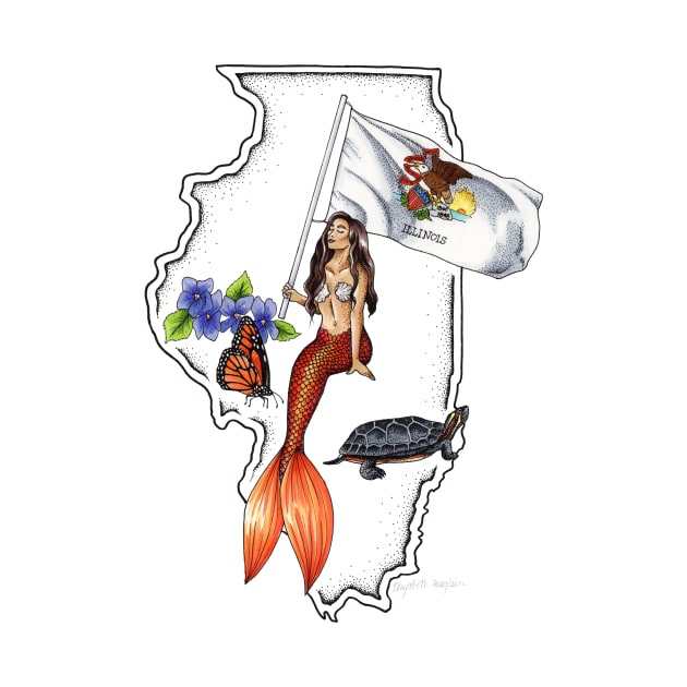 Illinois Mermaid by Elizabeth Weglein Art