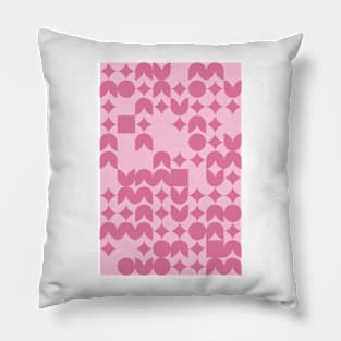 Valentines Day Geometric Pattern - Flowers #7 Pillow