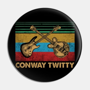 Graphic Proud Twitty Name Guitars Birthday 70s 80s 90s Pin