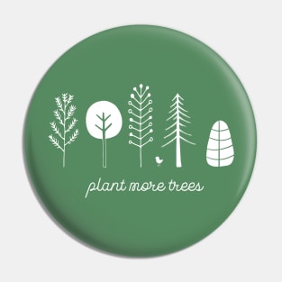 Love your planet: Plant more trees + bird (white text) Pin