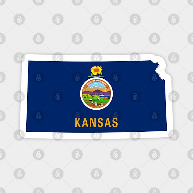 Kansas Flag Map Magnet by Historia