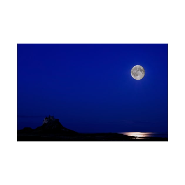 Holy Island Castle in Moonlight by Nigdaw