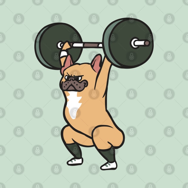 The snatch weightlifting French Bulldog by huebucket