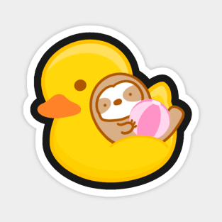 Cute Summer Rubber Duckie Float Sloth Magnet