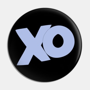 XO hugs and kisses cartoon text art in lite blue Pin