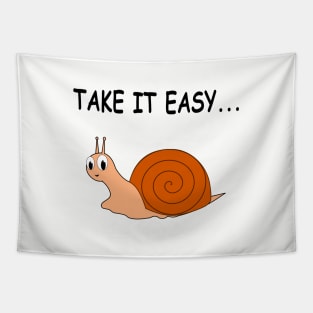 Take It Easy Cute Cartoon Snail Tapestry