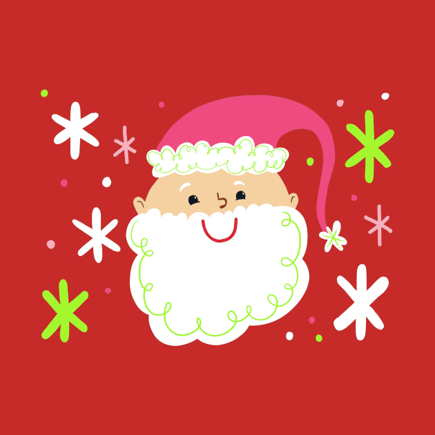Christmas Cute Santa Claus - Vintage Kris Kringle Merry Christmas Happy Holidays by Steph Calvert Art