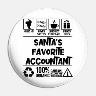 Santa's Favorite Accountant Christmas Pin