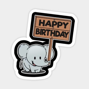 Funny Cute Elephant Birhday Bday Gift Present Child Kids Magnet