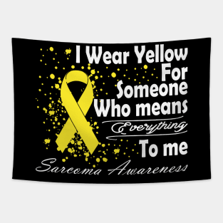 I Wear Yellow Sarcoma Cancer Yellow Ribbon Awareness Tapestry