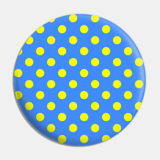 Yellow Polka Dots Pattern on Blue Background Pin