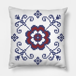 Romanian Traditional Flower Pattern Pillow