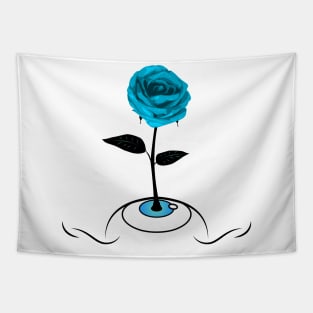 Blue Rose Blooming From Eye / Light Clothes Tapestry