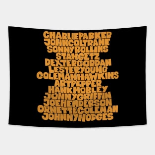 Jazz Legends in Type: The Saxophone Players Tapestry