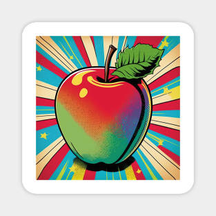 Retro 1950s Comic Book Apple Magnet