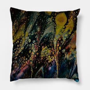 flower abstract pouring art Pillow